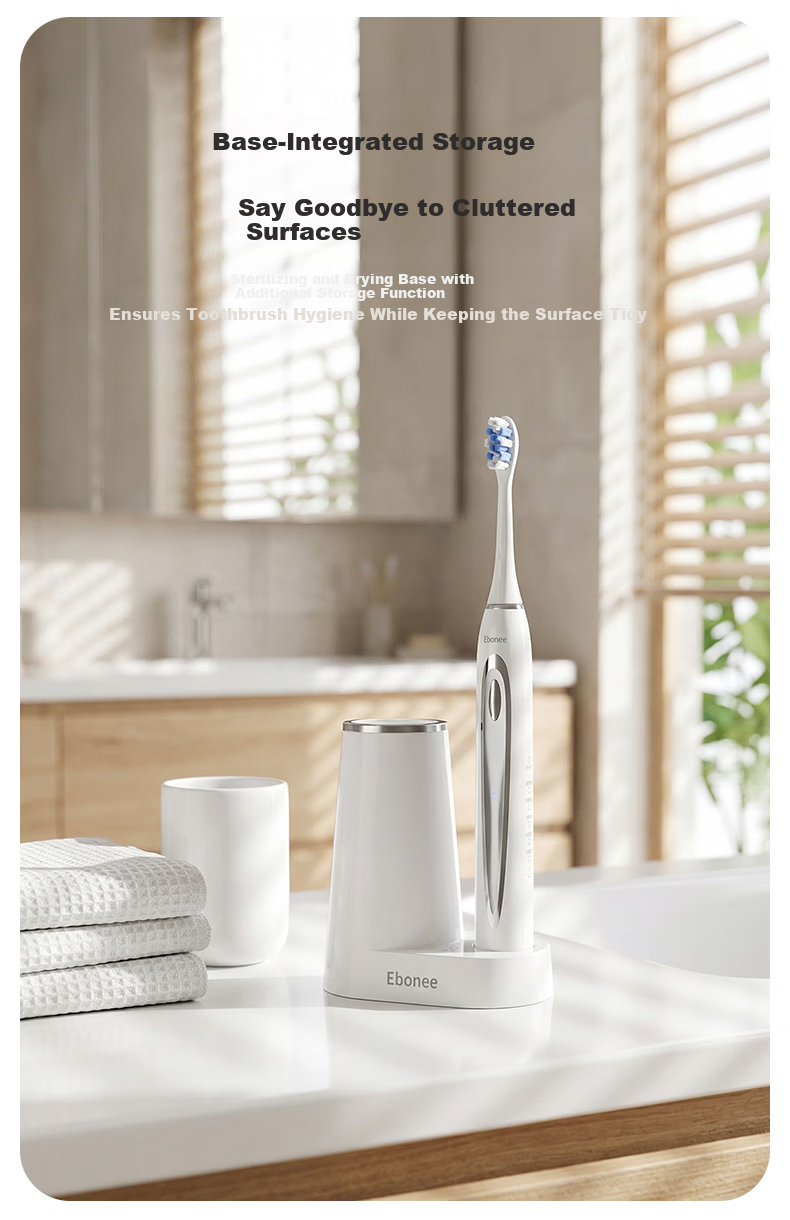 Ebonee Smart Sterilizing Electric Toothbrush Adult Sonic Vibration Drying Disinfection Soft Bristle Couple's Toothbrush Men's and Women's Birthday Gift P9 Blue Gift Box 10