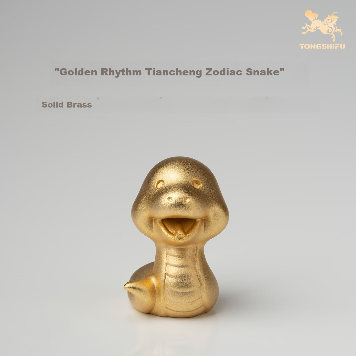 Master Tong "Golden Rhythm of the Twelve Zodiac" Pure Gold Gilded Copper Figurine Home Decor Craftwork - Zodiac Snake