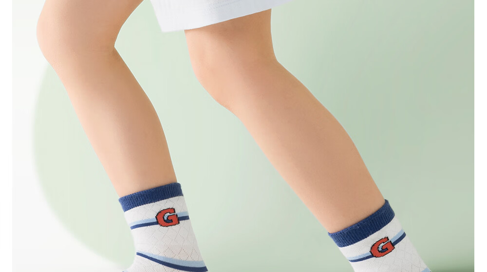 Betis Children's Socks 7-9 Years Summer Thin Antibacterial Sports Socks Sweat-Absorbing Breathable Mid-Calf Socks for Boys and Girls 4