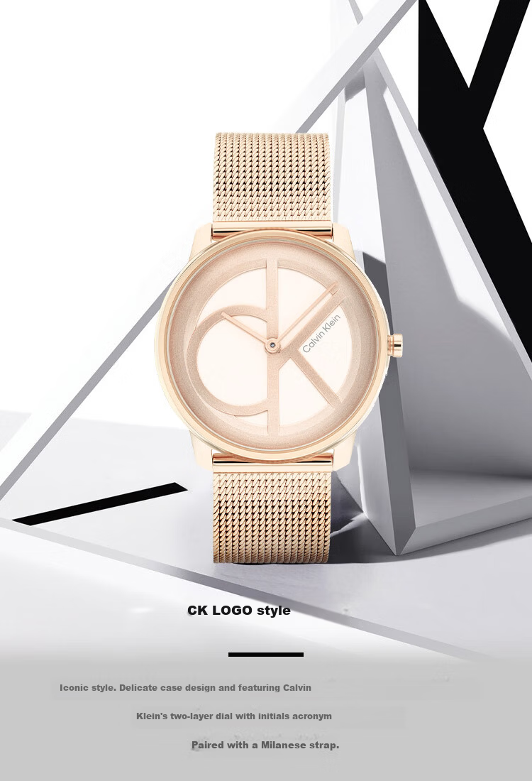 Calvin Klein CK Couple Quartz Watch Logo Gold 25200035 Gift for Girlfriend Holiday Present 1