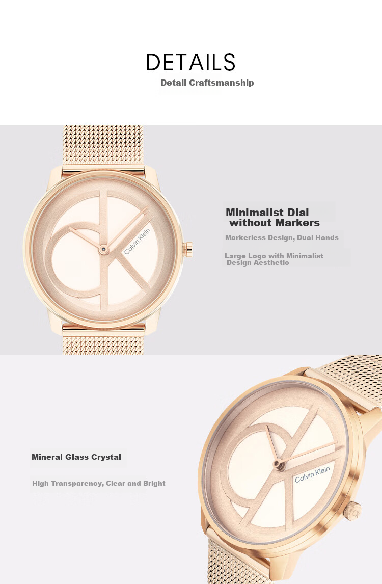 Calvin Klein CK Couple Quartz Watch Logo Gold 25200035 Gift for Girlfriend Holiday Present 3