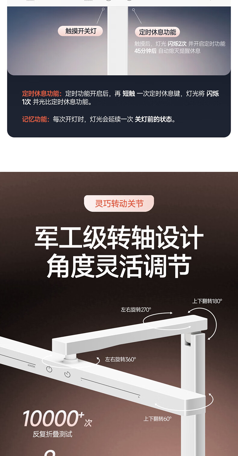 Kuka Clip-On Eye Protection Desk Lamp Desktop Street Lamp Hanging Wall-Mounted Bookshelf Light Children's Student Study Reading Lamp 15