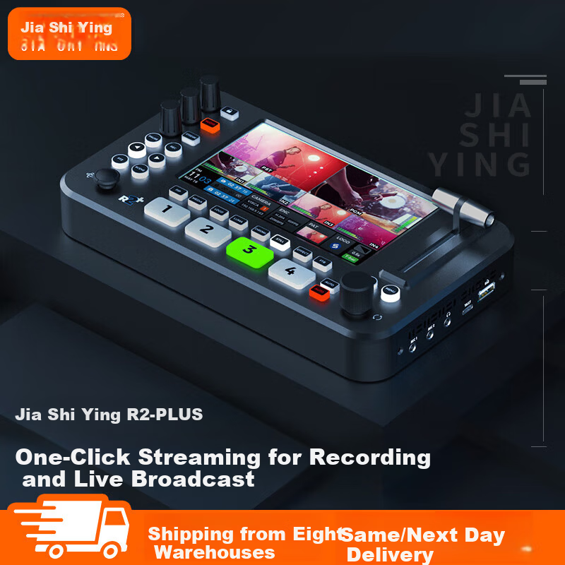 JiaShiYing R2PLUS Live Streaming All-in-One Director Console Broadcast-Grade Switcher 4-Channel Visual Screen Multi-Camera HDMI HD Computer Live Streaming USB 3.0 Streaming Device