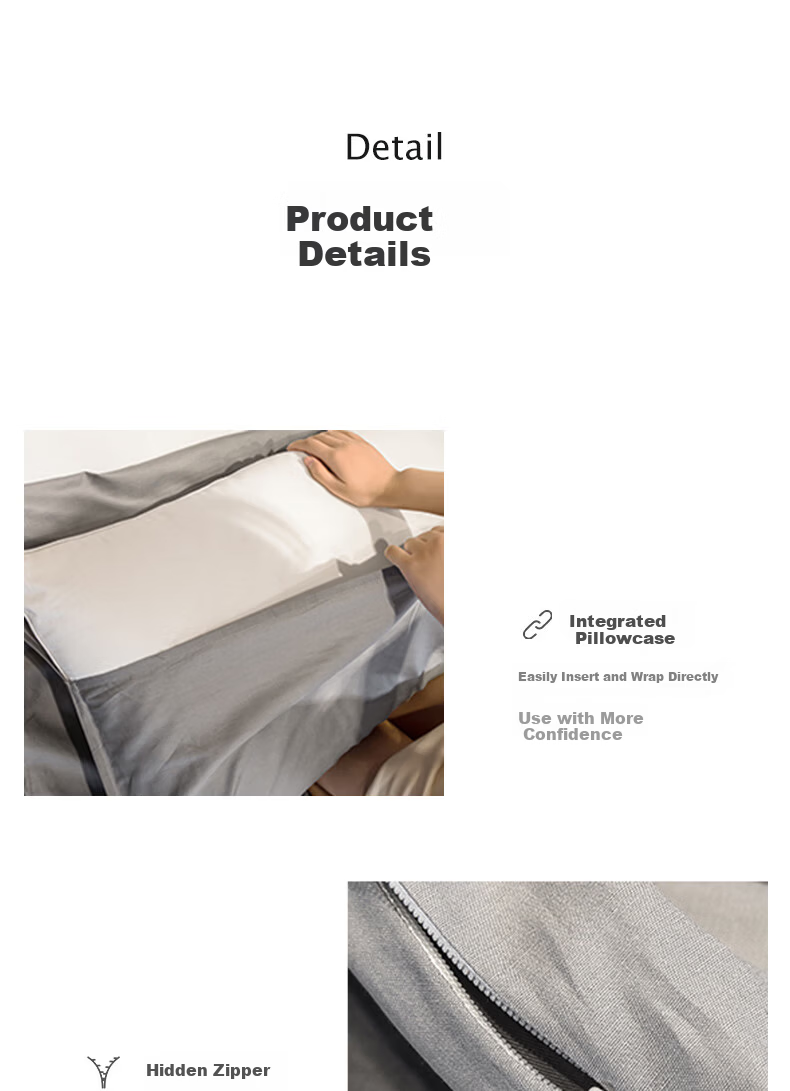 Etravel Anti-Dirt Sleeping Bag Travel Business Hotel Portable Sheet Quilt Cover Pillowcase Set Beige 3