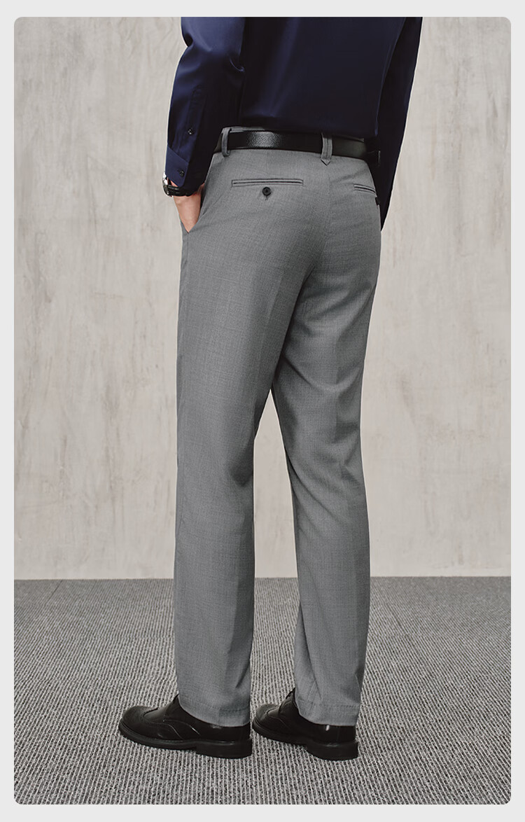 JD Jingzao Cool Wool Tencel Men's Casual Pants Summer Wrinkle-Free Straight Business New Black 34 13