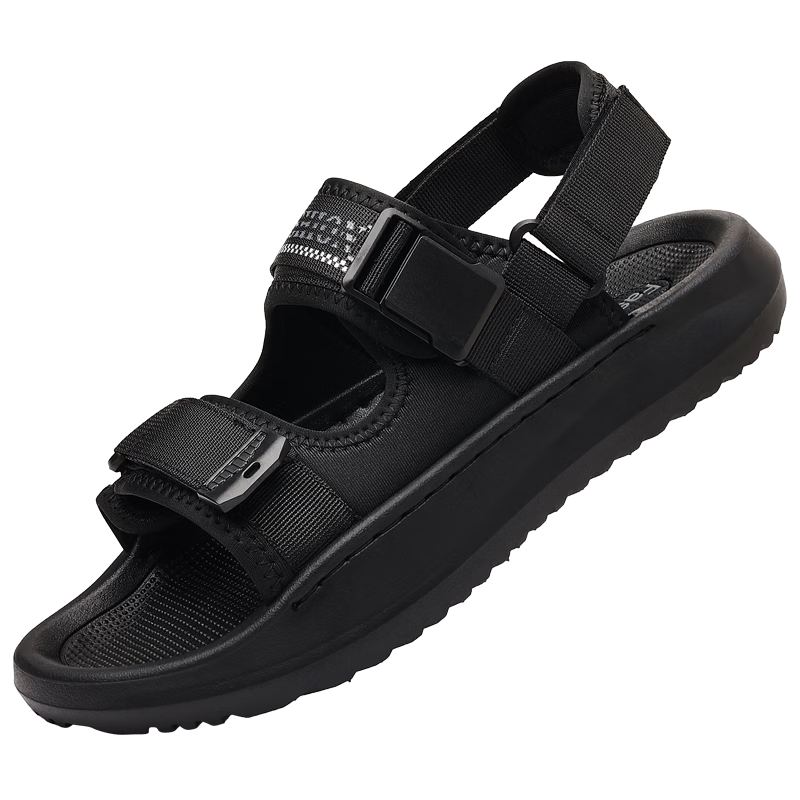 Jingzhenlianggong Casual Soft Sole Men's Breathable Anti-Slip Sandals Khaki [Fabric Style] Size 43