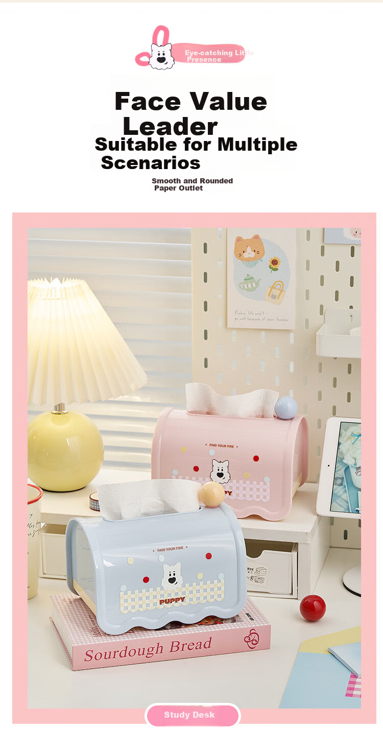 UBILI Creative Tissue Box with Spring, High-End Stylish Napkin Holder for Living Room Desktop Decoration, Model 7084 Blue 9