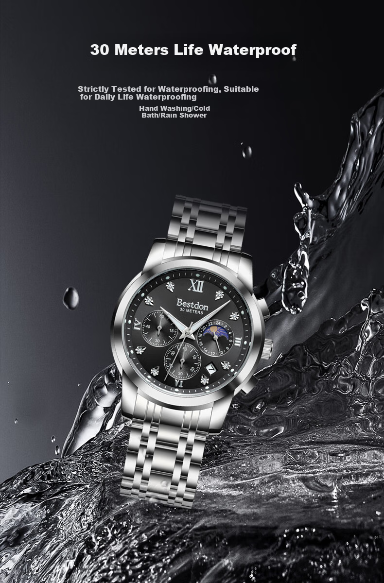 Bestdon Men's Quartz Waterproof Luminous Fashion Wristwatch Gift Box Men's Gift 10