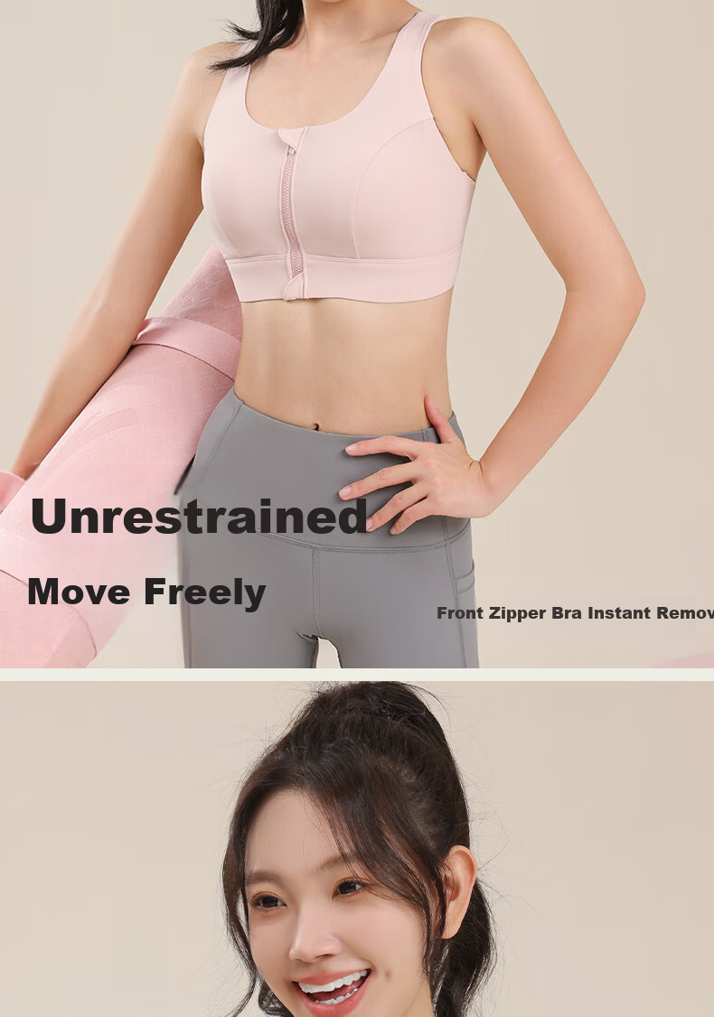 Ziyouxi High-Intensity Sports Bra for Women, Shock-Absorbing, Push-Up, Easy to Put on And Take Off, Beautiful Back Vest, Yoga Training Running Fitness Bra 4
