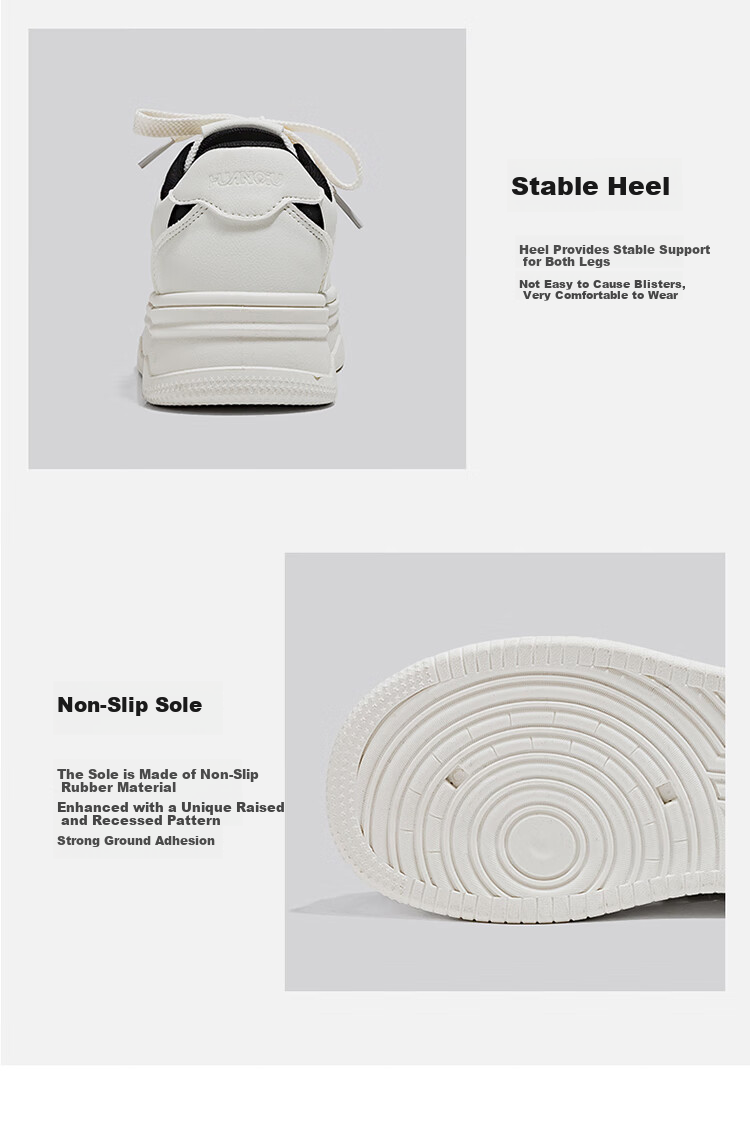 Global Black and White Thick Sole Platform Sneakers Height Increasing White Shoes INS Style 2026 Spring Comfortable New Korean Casual Shoes 3
