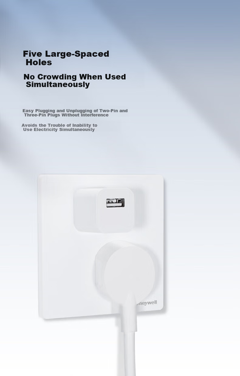 Honeywell Ultra-Thin Frameless Switch Socket Panel Matte Skin-Friendly 86 Type Two-Gang Multi-Control Ruiyi T3 Phantom Night Black 12