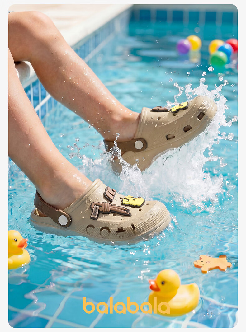 Balabala Kids Summer Clog Sandals Girls Outdoor Cartoon Bath Slippers Boys Home Large Kids Beach Shoes 8