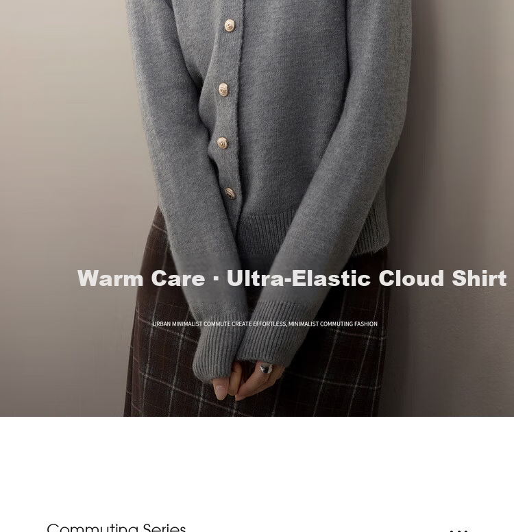 Sentubila Elegant Commuter Crew Neck Knit Sweater Women Autumn Soft Elastic Warm Thick Sweater Color Block Metal Button Long Sleeve Cardigan 1