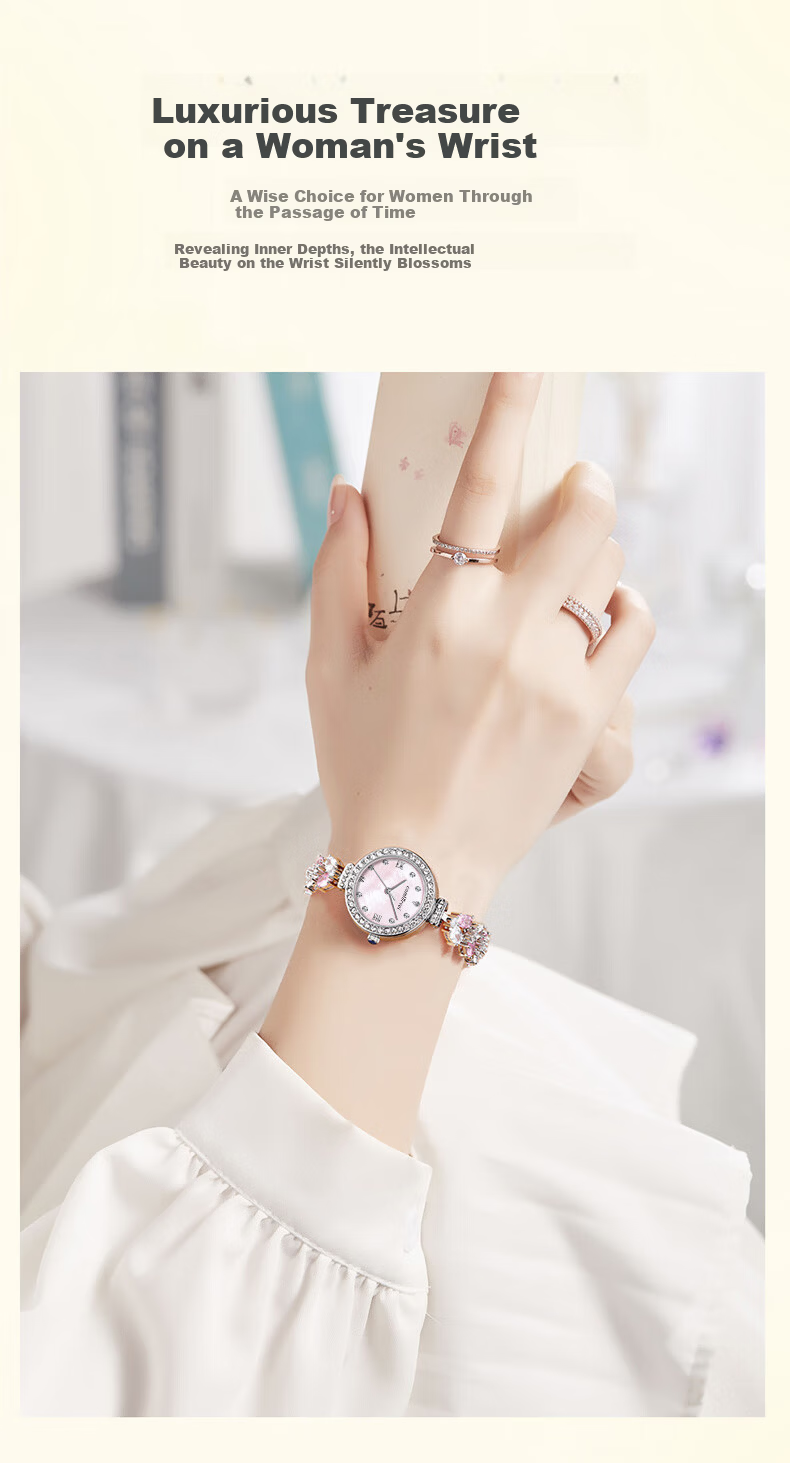 COMLORVEI Mermaid Heart-Shaped Diamond Inlaid Bracelet Watch Delicate Sweet Versatile Waterproof Quartz Fashion Ladies Student Wristwatch D692 5