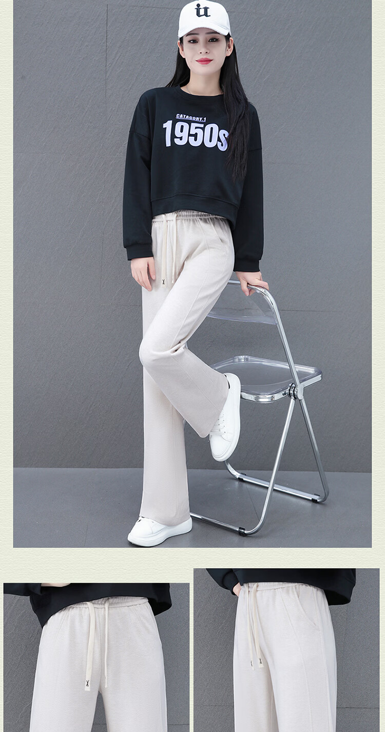 La Chapelle Women's Straight Casual Pants Spring Summer New Loose Slim Wide Leg Trousers Petite Height Enhancing Long Pants Dark Gray 2XL 12