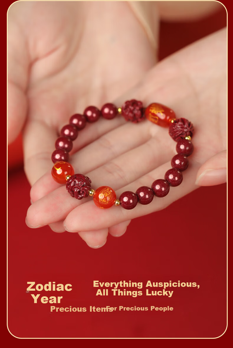 MANHE Cinnabar Bracelet for Men, Three-In And Six-In Authentic Amulet Jewelry Bracelet for Women, Fortune-Turning Beads, Girlfriend Birthday Gift 9