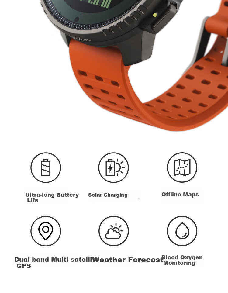 SUUNTO Vertical Outdoor Adventure Mountaineering Hiking Heart Rate Blood Oxygen Sports Smartwatch Titanium Alloy Tundra Green 2