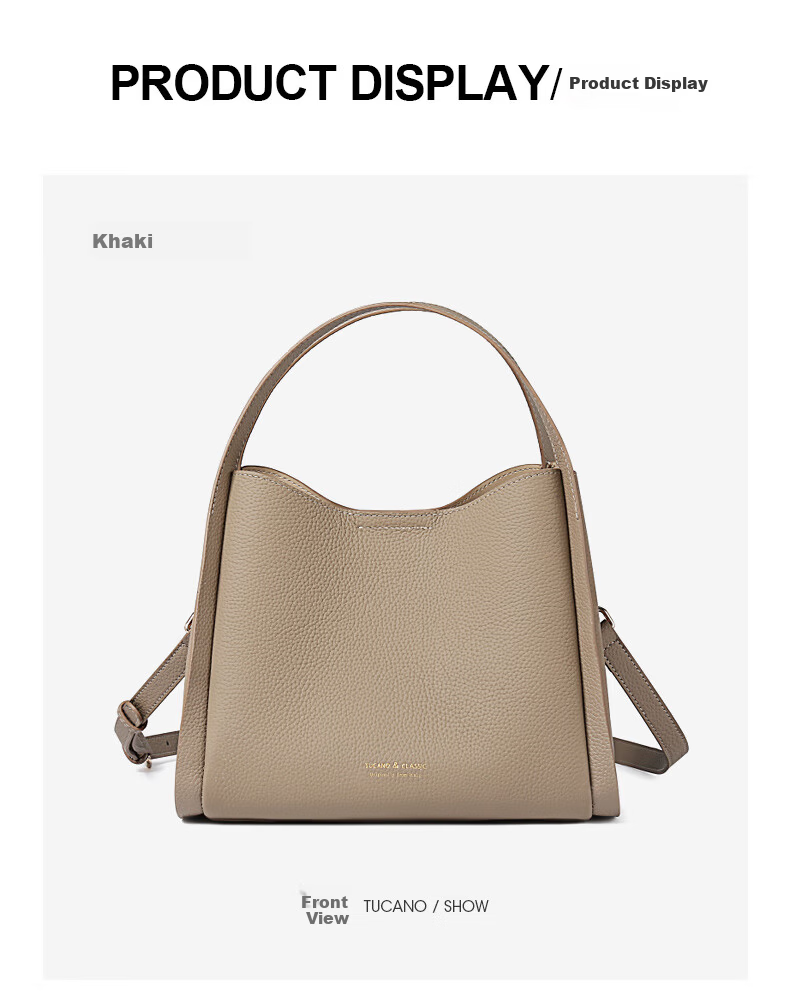 TUCANO Women's Bag 2026 New Bucket Style First Layer Cowhide Luxury Handheld Crossbody Shoulder Bag Birthday Gift for Women 17