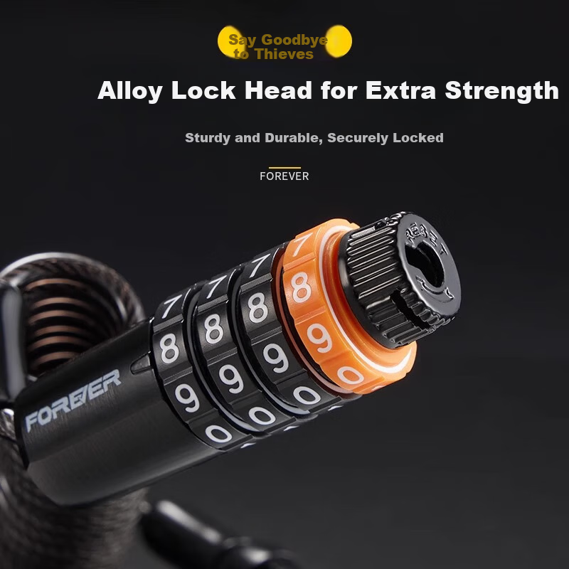 Forever Helmet Lock Bicycle Lock Electric Motorcycle Children's Combination Lock Mountain Road Bike Luggage Anti-theft Lock Black Pink