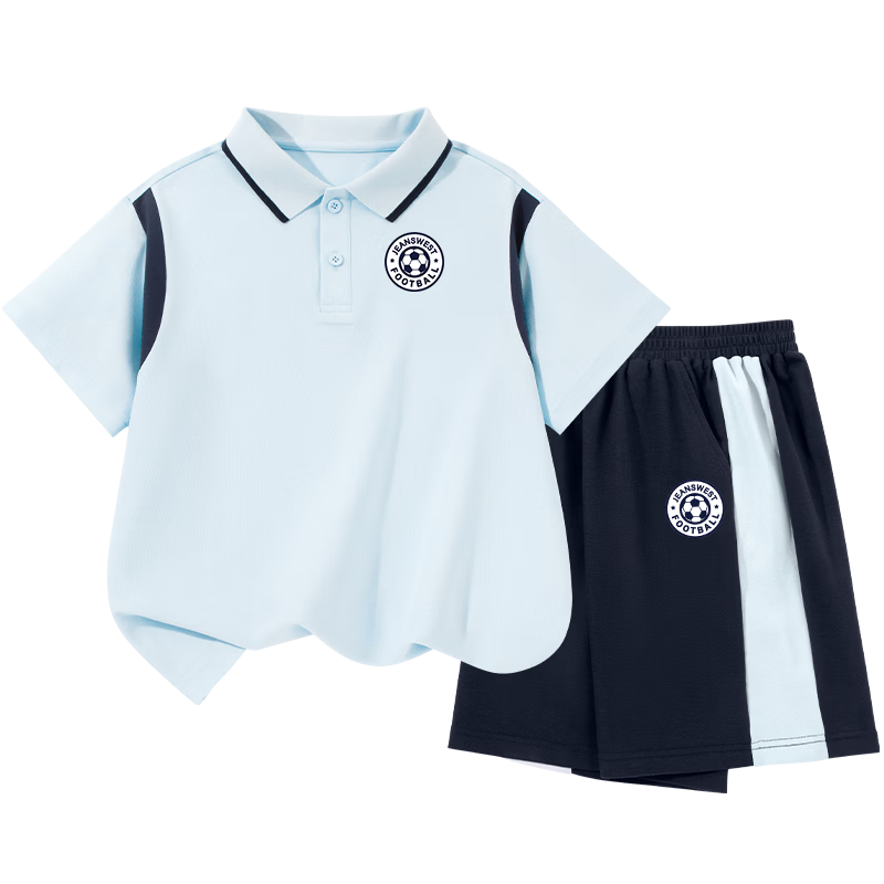 Jeanswest Boys' Summer Lightweight Set 2026 New Kids' Pique Short Sleeve Breathable Cool Sportswear