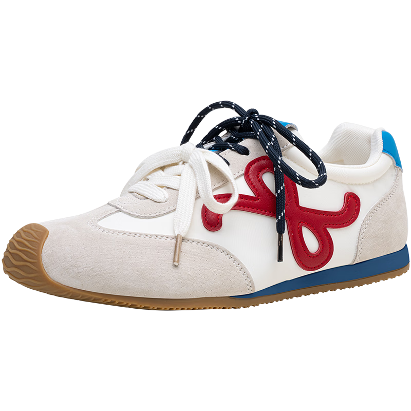 Basto 25 Autumn Training Shoes Trendy Street Vintage Women's Casual Shoes CN611CM5 Red/Ivory 38