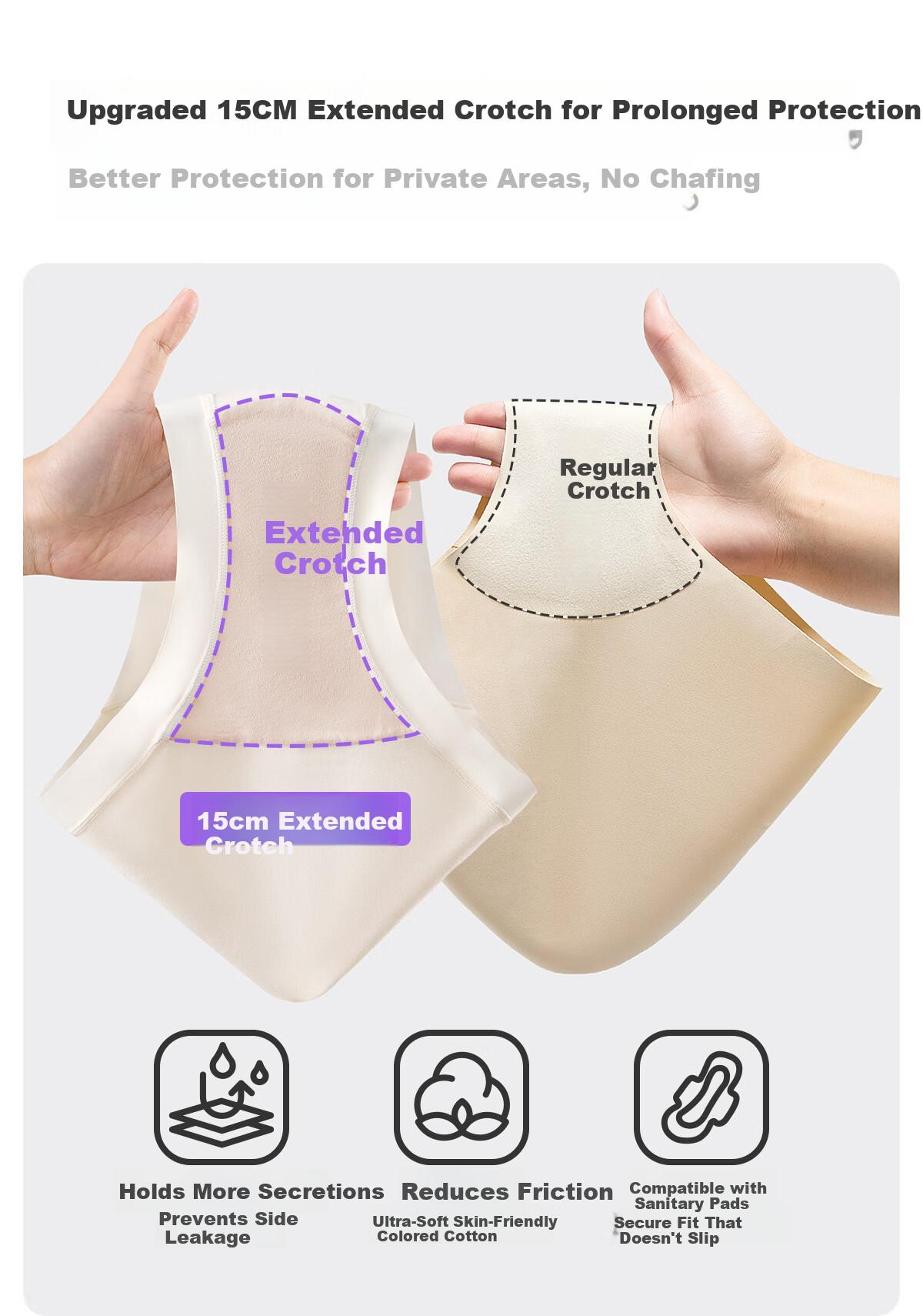 JOYNCLEON Maternity Cotton Low-Waist Seamless Extended Crotch Pregnancy Underwear EO Sterilized XXL jnk194189 17