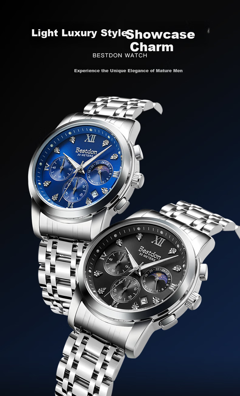 Bestdon Men's Quartz Waterproof Luminous Fashion Wristwatch Gift Box Men's Gift 5