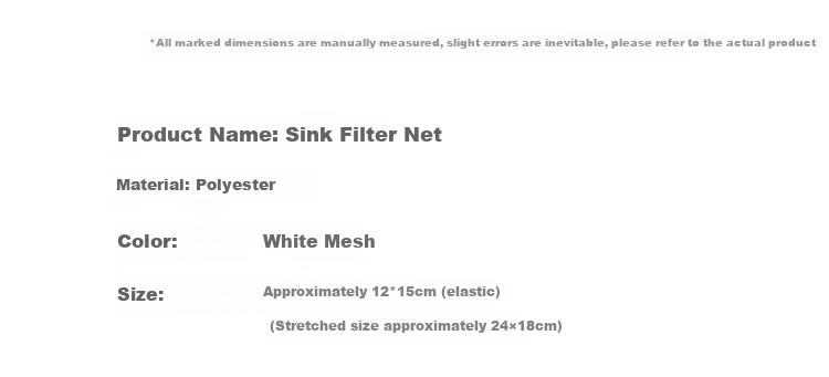COODORA Disposable Kitchen Sink Drain Filter Mesh Elastic Drawstring Anti-Clogging Strainer 2