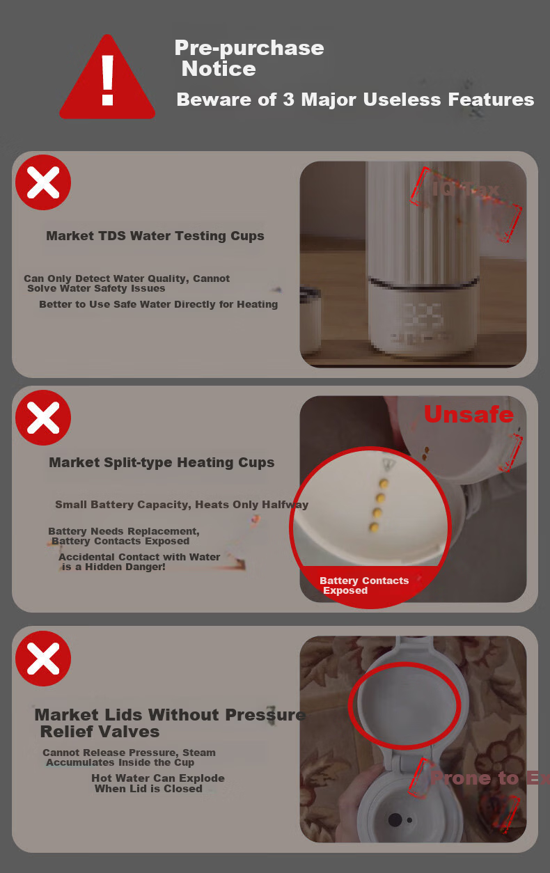 HeWu Wireless Portable Thermostatic Cup Thermostatic Kettle Baby Travel Milk Frother Water Boiling Cup Milk Warmer Fast Charging Set 3