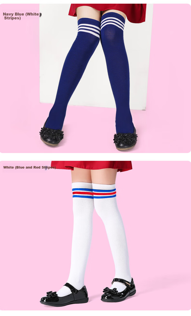 Barbie Kids Over-the-Knee Long Socks Spring Summer Mesh Girls Mid-Calf High Socks White School Uniform Style 9