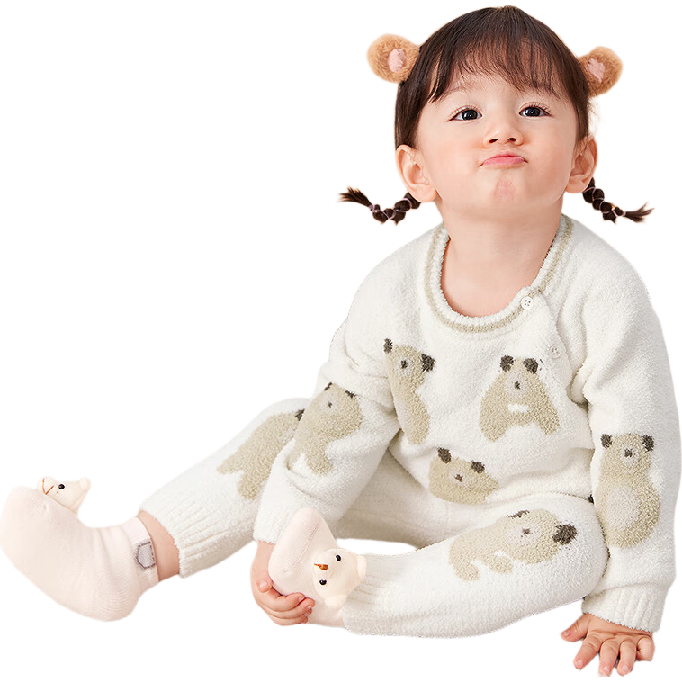 BALABALA balaOne Baby Winter Homewear Set Unisex Toddler Thermal Underwear 2025 Half Velvet 209425134201