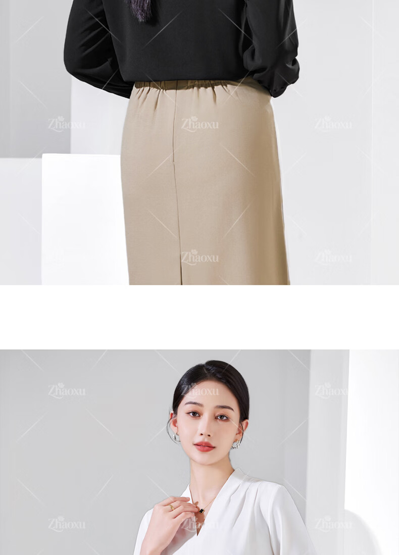 Chaoxu Women's Business Shirt Professional Formal White Long Sleeve Slim Fit Wrinkle-Free Commuter Workwear Interview Blouse Top 17
