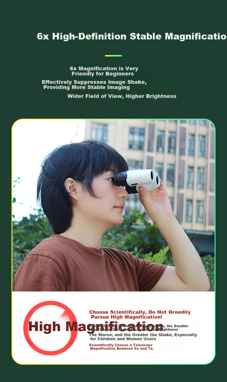KENKO Japanese 6x21HG Telescope, High-Definition Portable, for Students' Viewing, Concerts, Children's Holiday Gifts 4