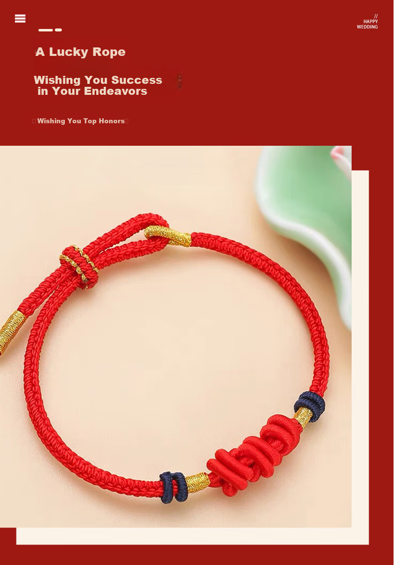 Dream Bridge Handwoven Wenchang Knot Red String Bracelet for High School Entrance and College Entrance Exam Success, 100-Day Oath Ceremony, Birthday Gift 1