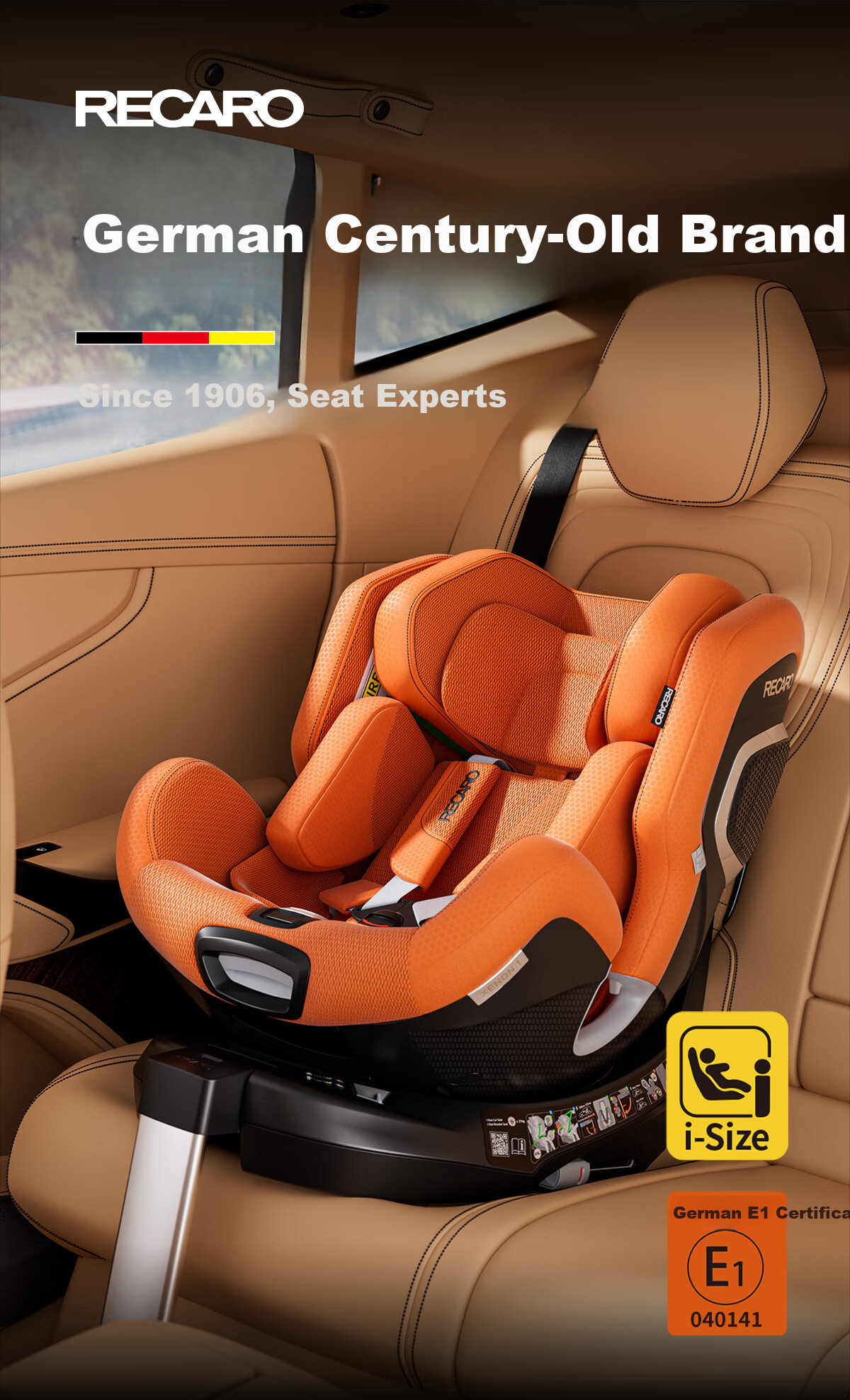 RECARO Child Safety Seat 0-4-7 Years Car Baby Chair i-Size Certified 360-Degree Rotation XENON1 Thunder 1