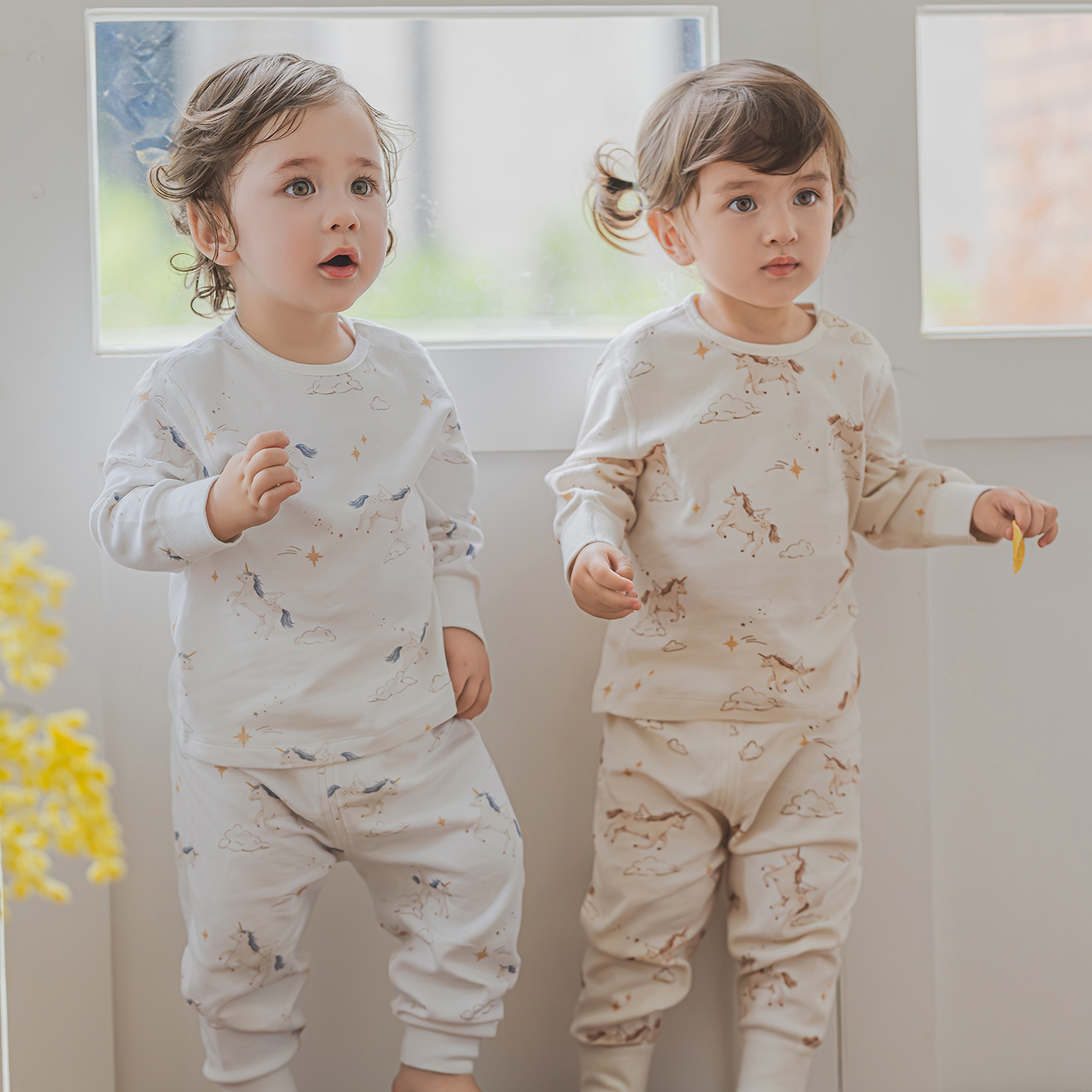 Guaiqi Bear Year of the Horse Baby Pure Cotton Underwear Set Spring and Autumn Homewear Infant Toddler Base Layer Autumn Clothes and Pants Two-Piece Air Conditioning Suit