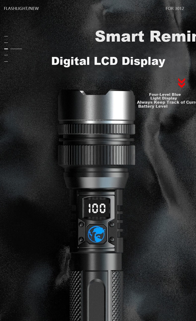 Hanyiwei Industrial Mobile Lighting High-Power Flashlight HYW-SD1 1800mAh Long Battery Life Zoomable Long-Range Outdoor Survival Ultra-Bright Rechargeable Portable Emergency Light 5