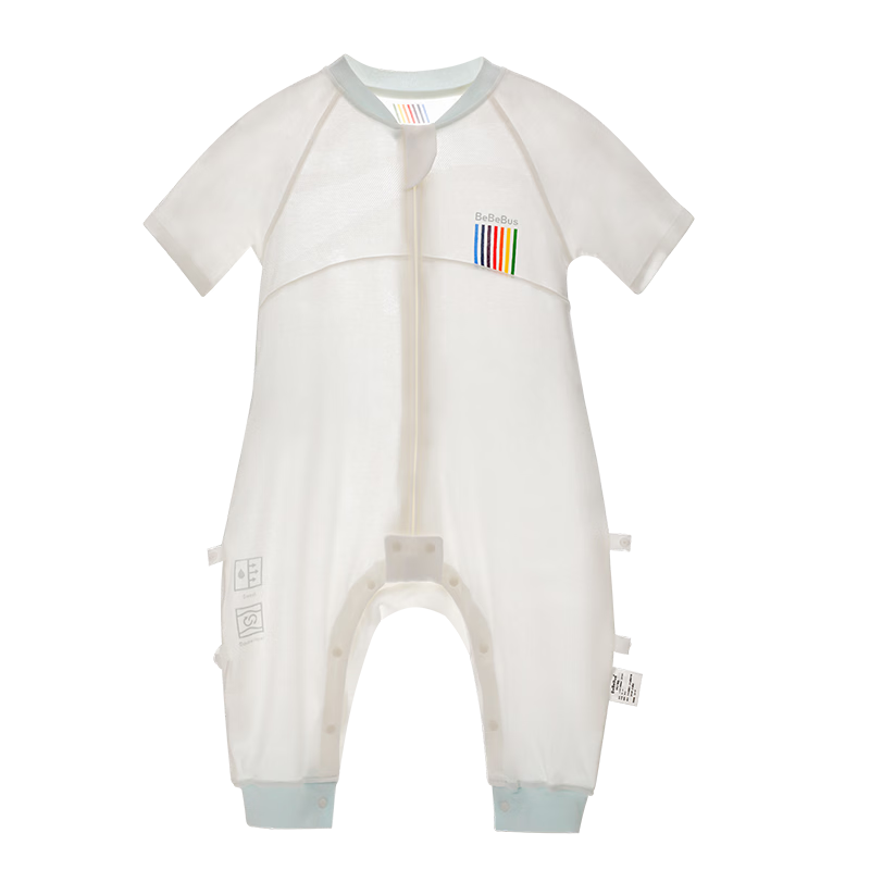 Bebebus Baby Sleeping Bag Small Windmill Spring and Summer Thin Children's Leg-Separated Sleeping Bag Short Sleeve Anti-Kick Quilt Size M