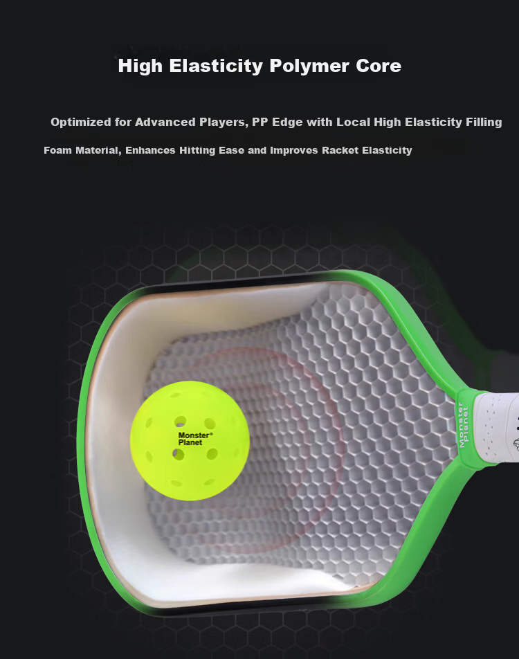 Monsterplanet Monster Planet Pickleball Paddle Imported Kevlar 3K Carbon Fiber Hybrid Gomorra Green 6