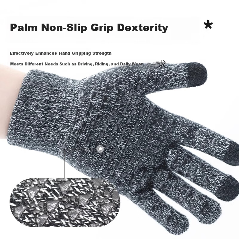 KELME Fleece-Lined Thermal Knitted Touchscreen Gloves Non-Slip Full Palm Sports Cycling Football Running Cold-Resistant