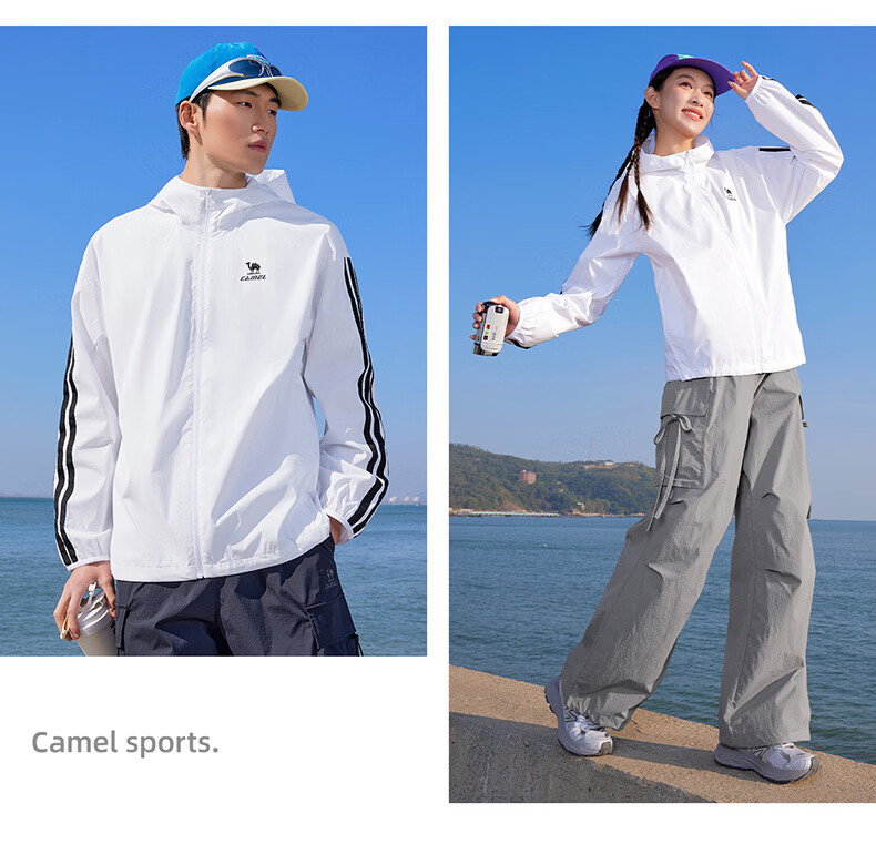 CAMEL Campus Windbreaker Retro Hooded Unisex Spring Autumn Lightweight Jacket C36BW0L4066 Phantom Black XL 15