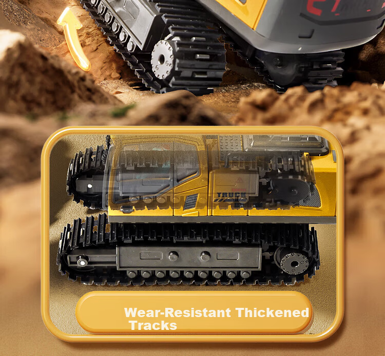 COODORA Alloy Remote Control Excavator Toy 3-6 Years Electric Kids Car Digging Machine Large Engineering Vehicle Rechargeable Birthday Gift 3