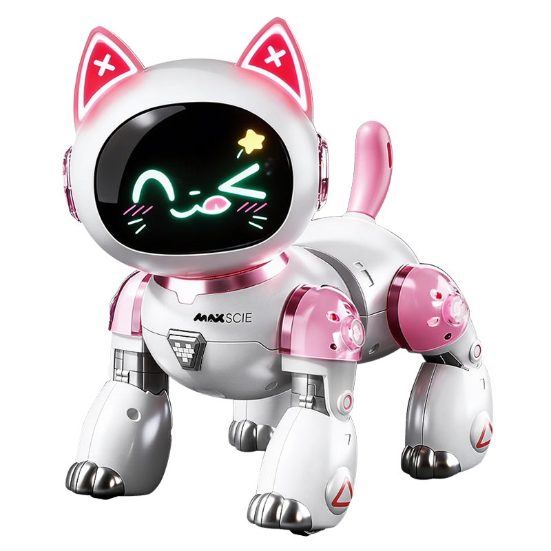 Kakabeier Children's Remote Control Car Toy, Robot Cat, Electric Sensor Programming, Early Education for Girls Aged 3-6, Birthday Gift, Pink
