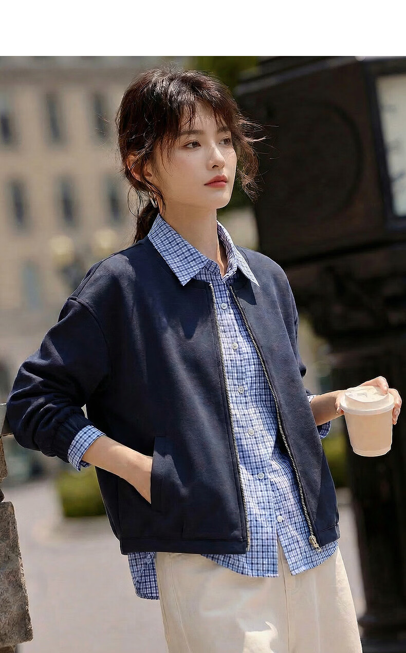 Demana [Smart Sense Academy] Autumn Cloud Cotton Fake Two-Piece Lapel Loose Slim Shirt Jacket for Women Premium Feel 5