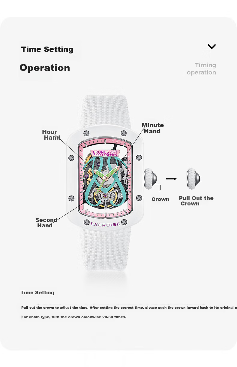 CRONUSART Kros Ladies Fully Automatic Mechanical Skeleton Fashion Luxury Wristwatch Women's Day Gift for Girlfriend 10