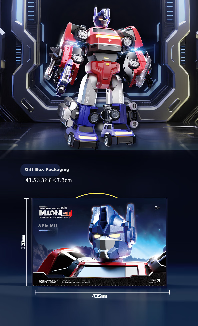 Guangduola Children's Toy 3-6 Years Magnetic Robot Transformable Building Block Model Car Boys Birthday New Year Gift 13