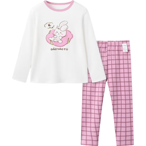 BALABALA Children's Thermal Underwear Set, Autumn And Winter Thickened, Boys' Autumn Shirt And Pants, Girls' Base Layer Pajamas, 208424169201