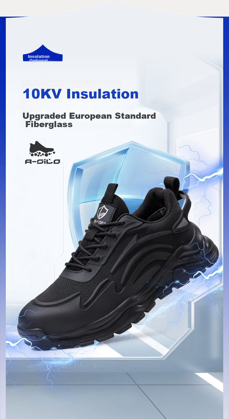 Lanoudun Men's Safety Shoes, Anti-Static, Ultra-Light, Breathable for Summer, Steel Toe Cap, Puncture-Resistant, Work Boots DL211A Size 39 2