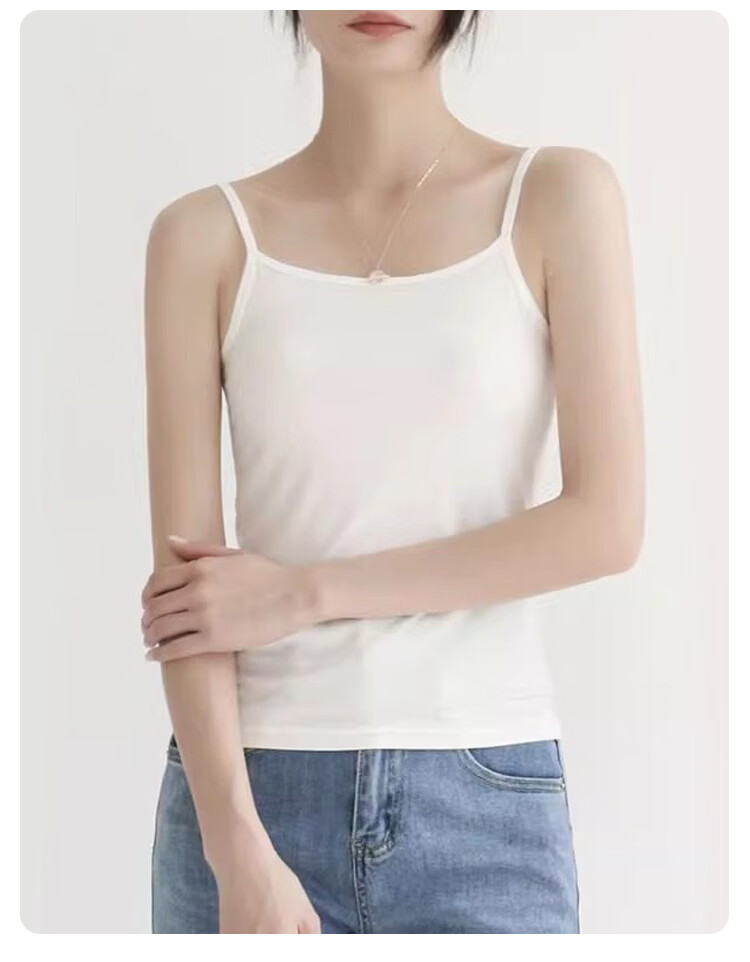 FitonTon Women's Modal 50S Breathable Skin-Friendly High Elastic Slim Fit Sleeveless Tank Top Summer Wearable White 2XL 14