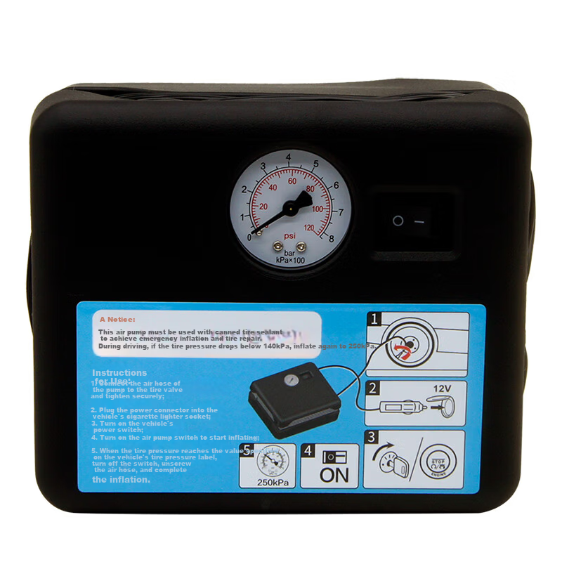 MICHEL Portable Electric Car Vacuum Tire Inflator Pump Road Emergency Air Compressor with Tire Pressure Gauge